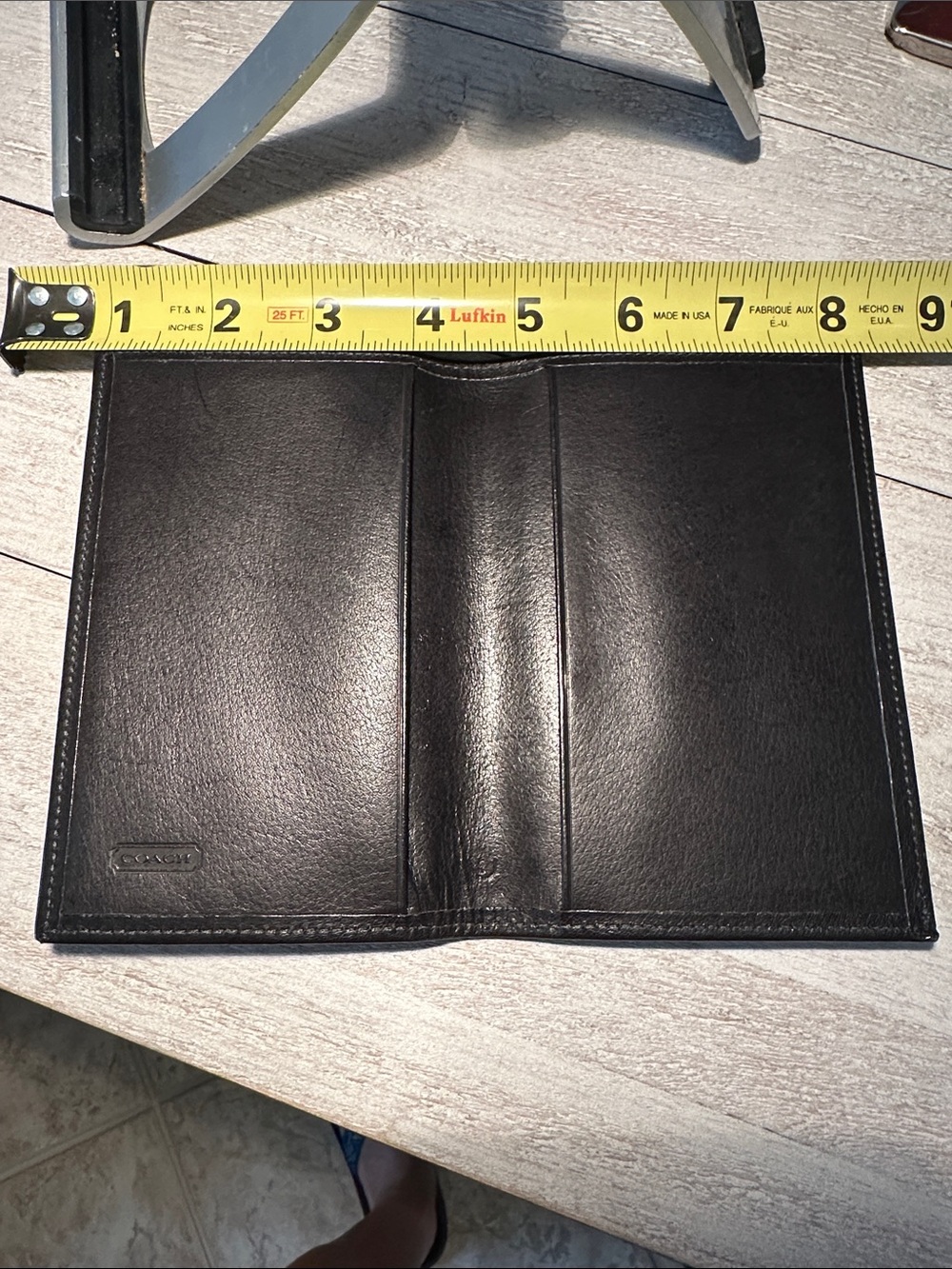 Coach Black Leather Passport holder